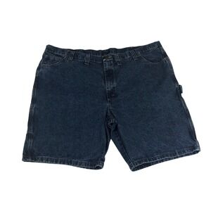 Wrangler Mens 48 Dark Wash Denim Carpenter Shorts Relaxed Utility Big and Tall